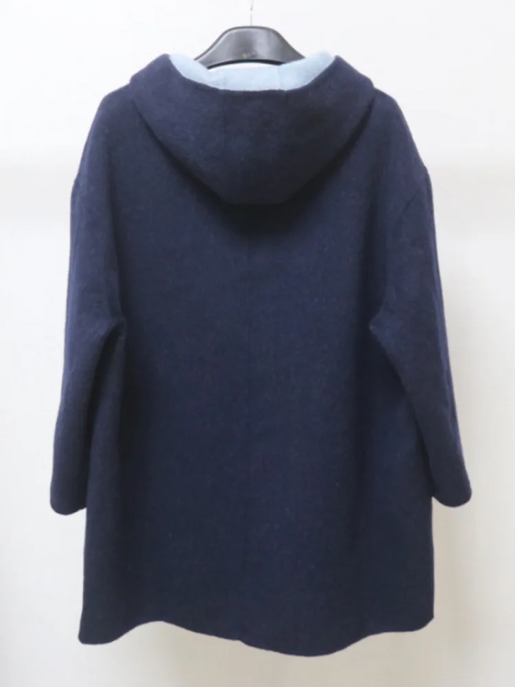 ZMEENNA manteau à capuche en mélange de laine pour femme avec poches avant boutonnées surdimensionné à manches longues vêtements d'extérieur chauds d'hiver ZM3886