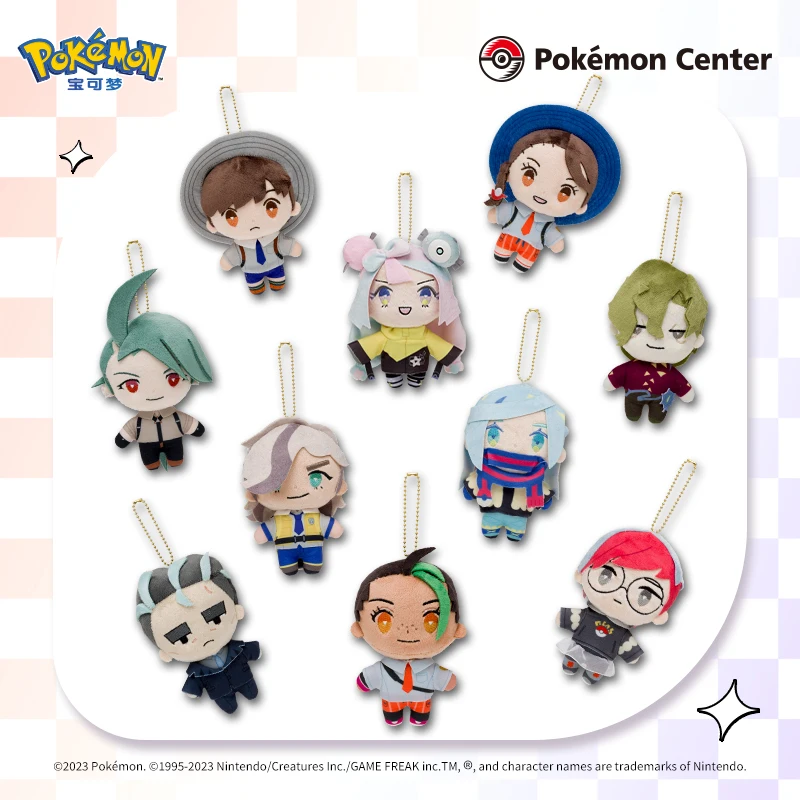 Cartoon Pokémon Trainer Series Action Figures Juliana Florian Nemona Arven Penny Grusha Rika Larry Brassius Doll Plush Pendant