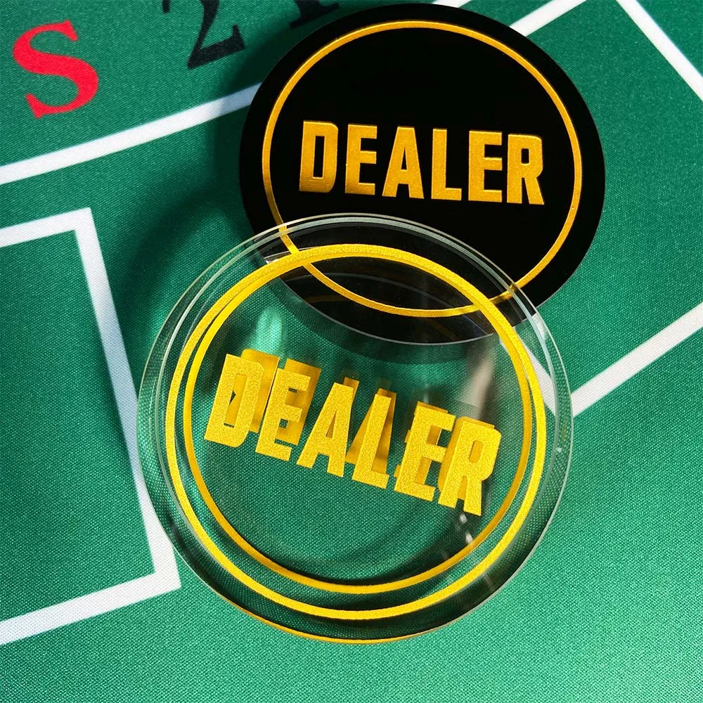 

Texas Hold'em Crystal Dealer Deck Suppressor 80*18mm Texas Hold'em Poker Accessories Crystal Chips Dealer Deck