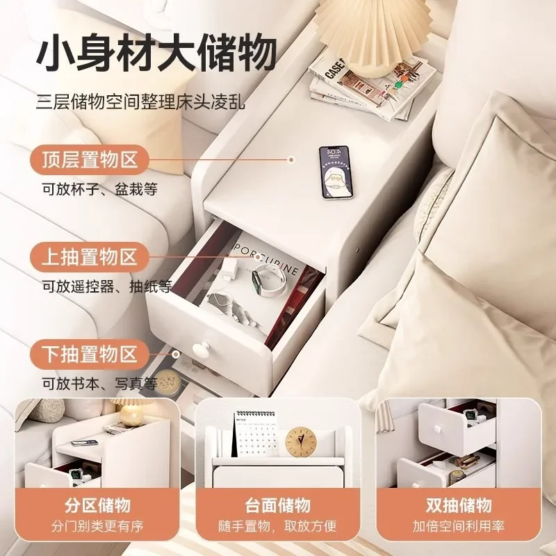 Bedside tables, rental bedrooms, simple modern small ultra-narrow cabinets, simple crevice cabinets, side cabinets, bedroom