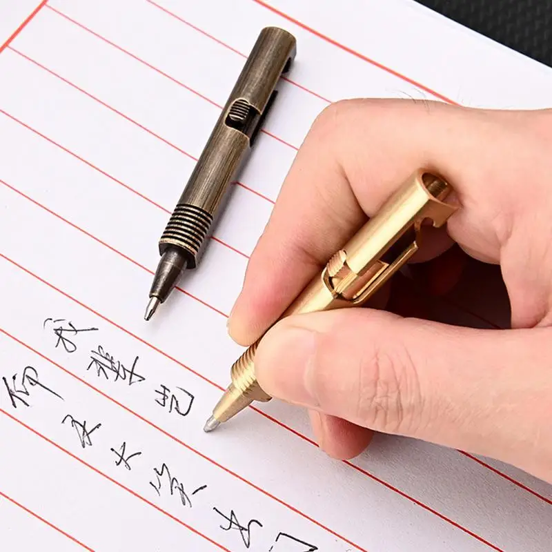 Mini stylo créatif en laiton pour Journal, stylos à bille courts en laiton pour Journal, outils d'écriture en laiton pour la maison et l'école