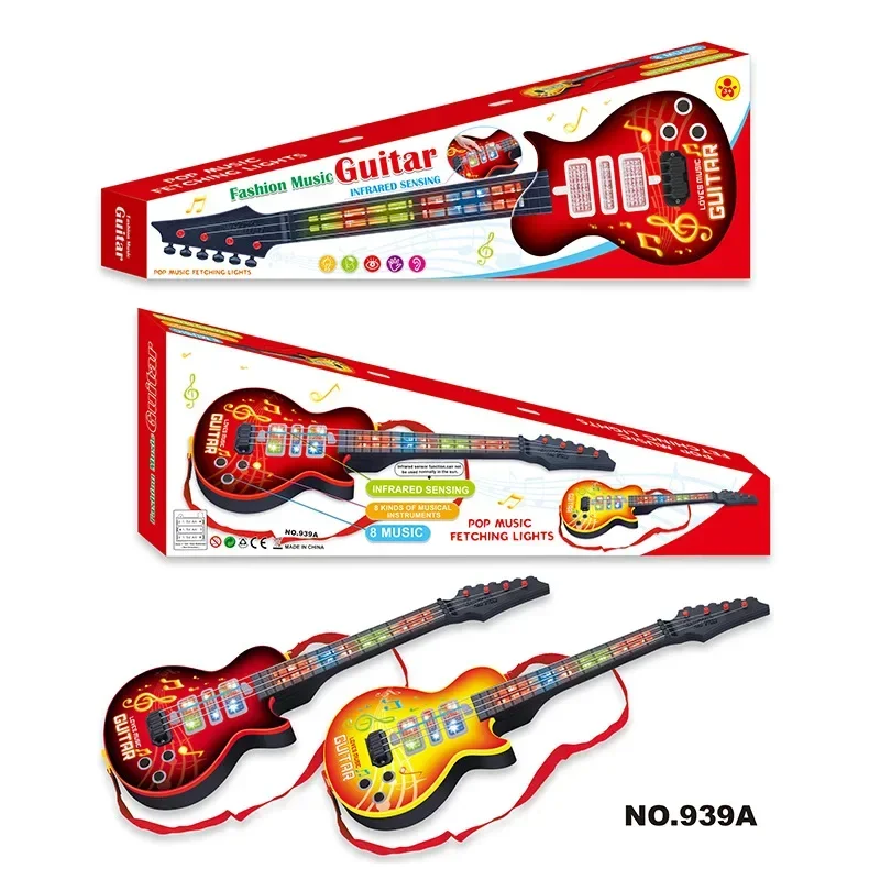 Fun Music Guitar-Infrared Induction Simulation, Realistic Playing Experience Educational Toy for Children Develops Musical Talen