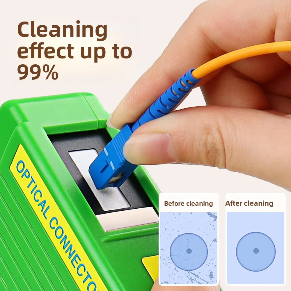 FTTH Cassette Type Fiber Optic End Face Cleaner Optic Cleaning Box Tool for Maintaining/Repairing Optical Communication System