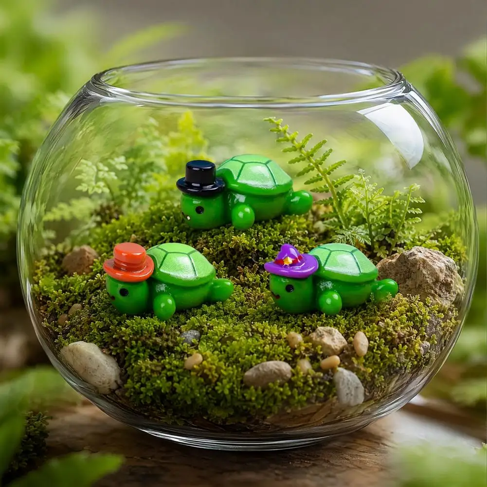 Detailed Small Turtle Statues Miniature Turtle Ornaments 12 Pcs Mini Turtle Figurines Set Resin Tortoise Statues with for Diy