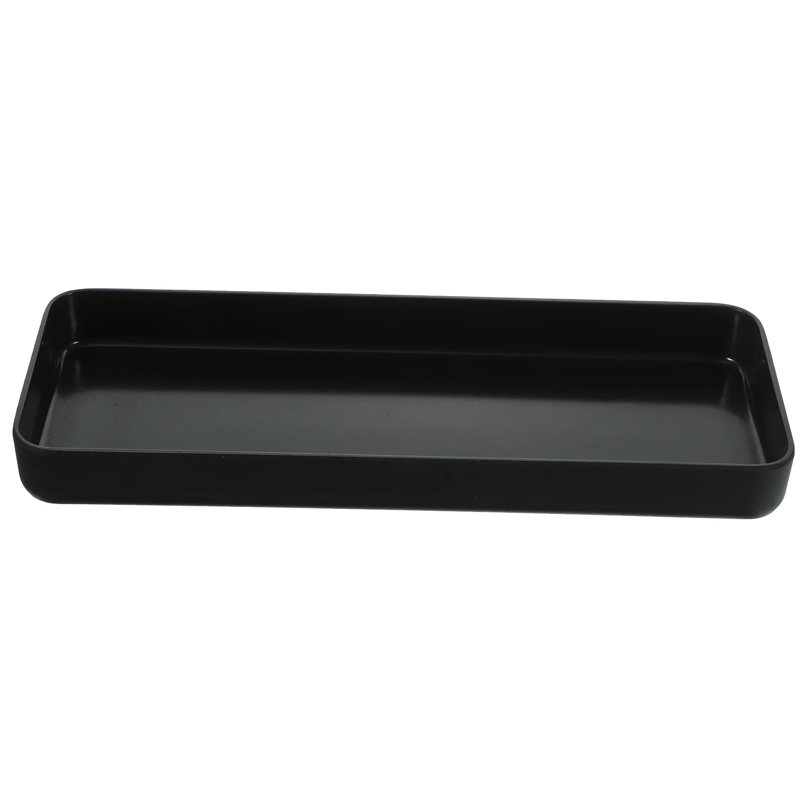 

Rectangular Storage Tray Bathroom Vanity Countertop Organizers Black Smooth Large Drawer Coffee Storage Plate Desk