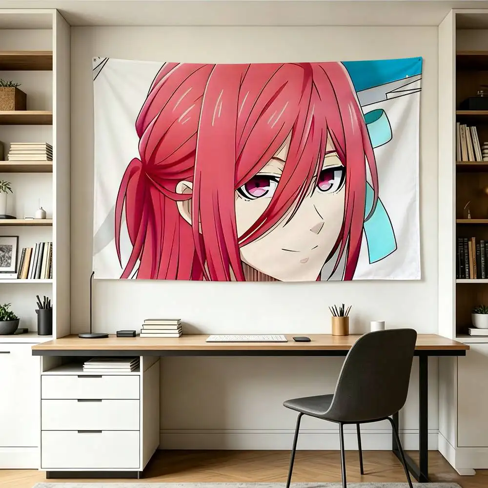 C-Chigiri Hyoma Red Meteor Style   Flags Wall Hanging Background Art Banner for Bedroom Home Outdoor Decor