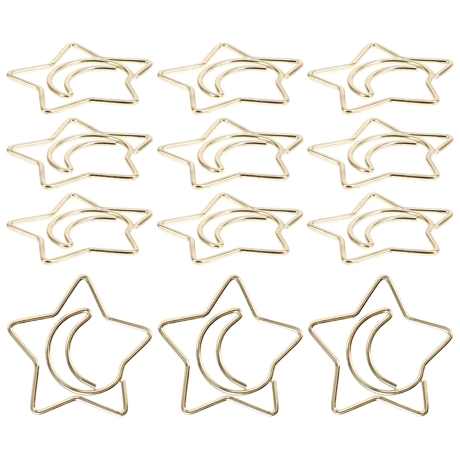 

60pcs Star Moon Paper Clips Mini Cute Small Exquisite Multi-Use File Document Office Supplies Clip For Homework Letters Photos