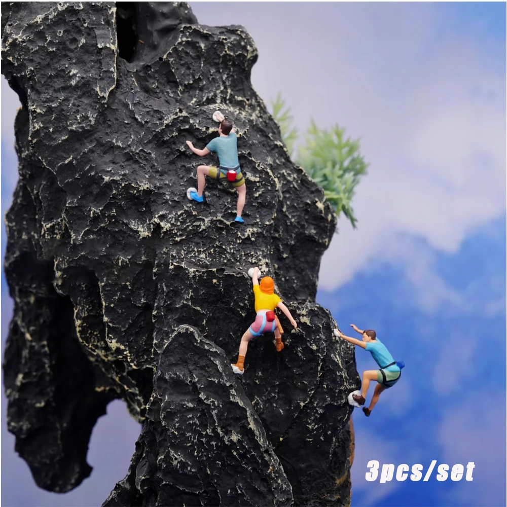 1:64 1:87 Ho Miniature Figures Model Climbing Mountaineering Climber Artificial Mountain DIY Micro Landscape for Diorama