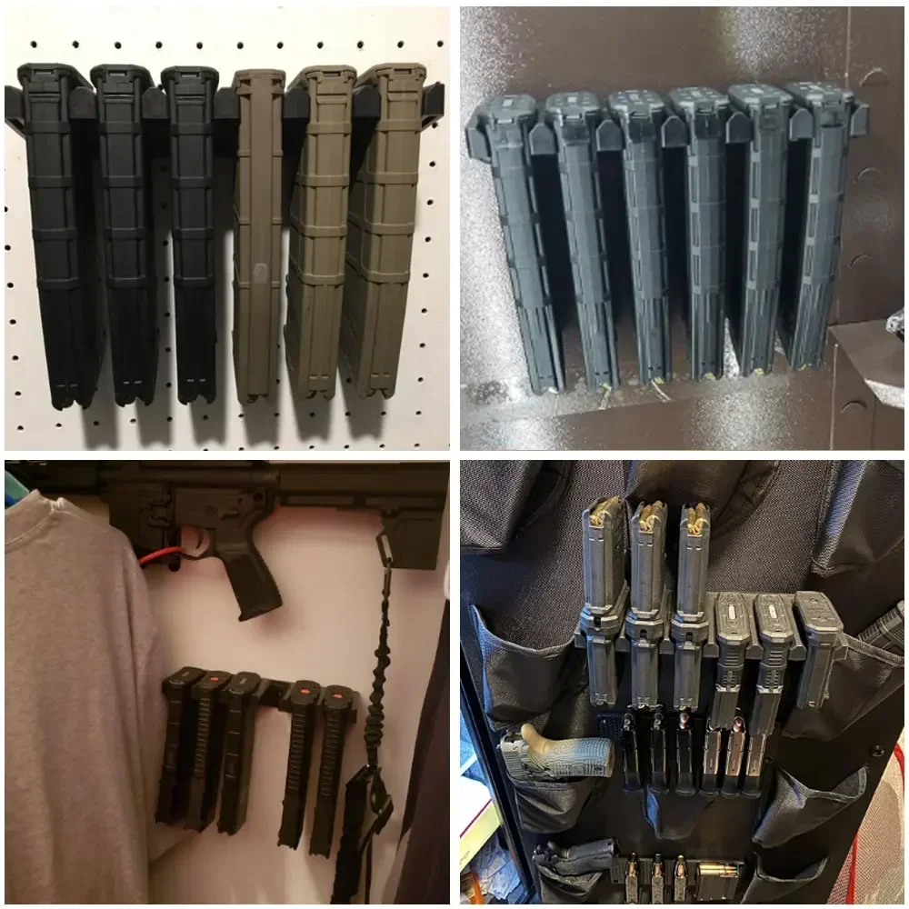 Tactical Ammo Clip Holder 6 Slot Standard AR15 PMAG Wall Mount Magazine Holder Back-up Storage Rack Hunting Airsoft Accessories