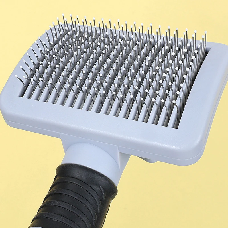 Sikat Rambut Kucing Otomatis Penghilang Bulu Rontok Satu Klik Bahan Stainless Steel Pembersih Otomatis Perawatan Hewan Peliharaan Tanpa Usaha Aksesoris Anjing