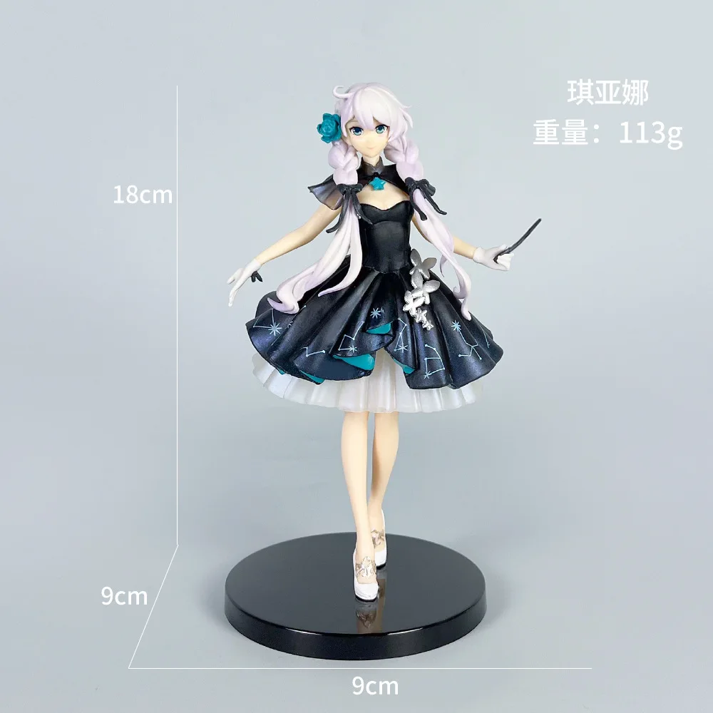18cm Honkai Impact 3 Kiana Holy Night Symphony Poem Anime Handmade Model Action Figures Desktop Case Decoration Ornament Gift