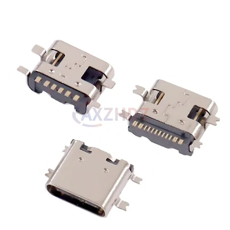 10/20/50PCS USB-C Type-c 6Pin 16Pin Connector Female Jack Charging Port Data Transmission SMD USB 3.1 Socket SMT PCB Soldering
