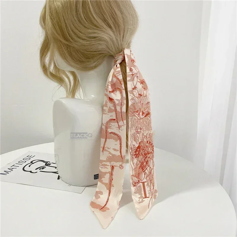 Popular Letter Print Long Scarf for Women Hair Scarf Hair Accessories Women\'s Scarf Платок На Голову