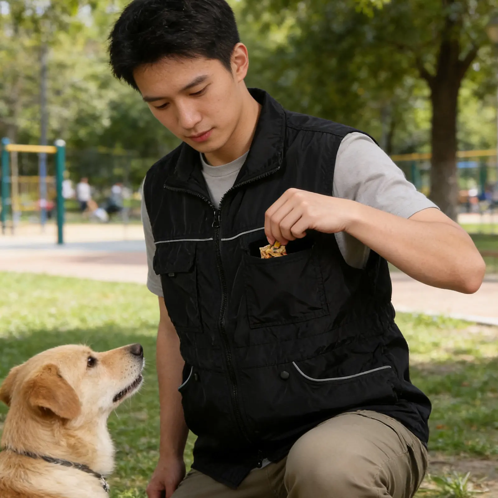 

Жилет для дрессировки собак для мужчин и женщин, многокарманный, устойчивый к царапинам, светоотражающий, для дрессировщиков собак и владельцев домашних животных
