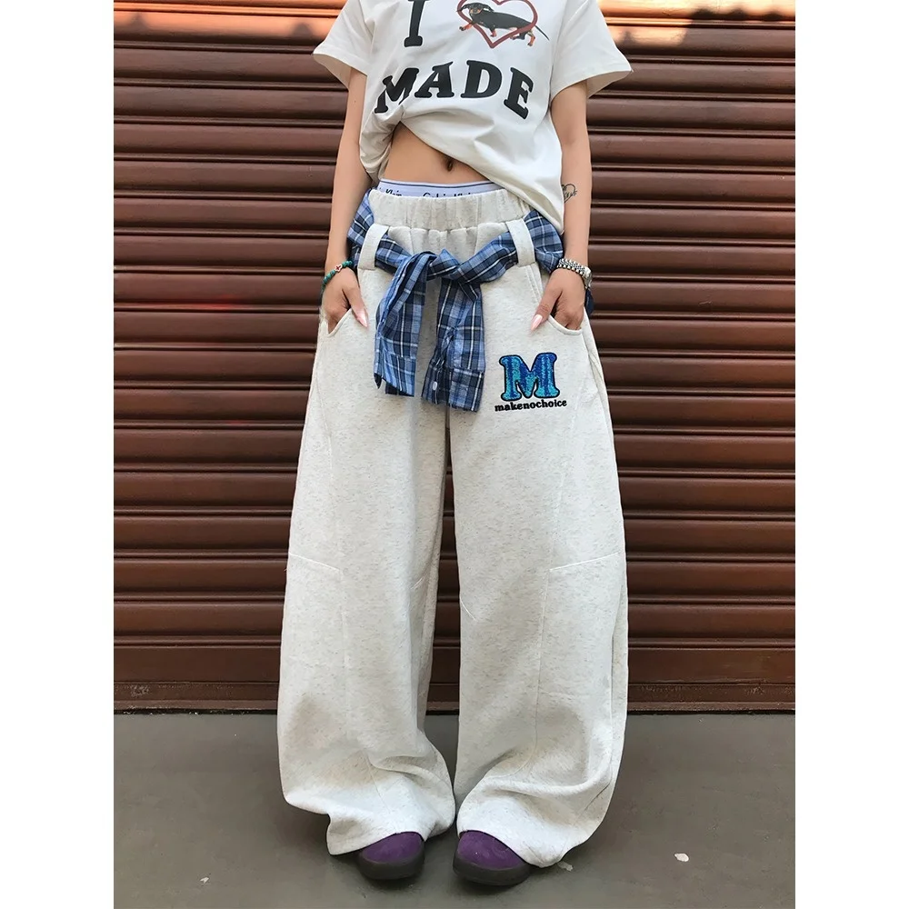 

ay Брюки десантника, мужские и женские брюки-солдат в американском стиле ретро Lazy Sle длиной до пола, модные осенне-зимние плюс...