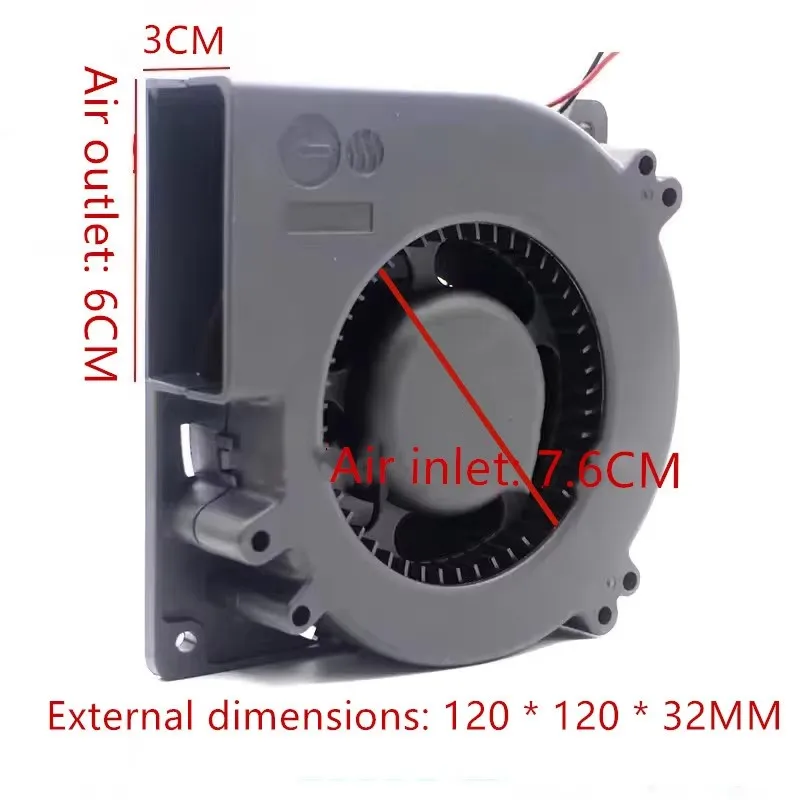 

New Double Ball DC 12V 24V 48V 120MM 120X120X32MM 12032 Large air volume fan barbecue grill turbo blower cooling fan