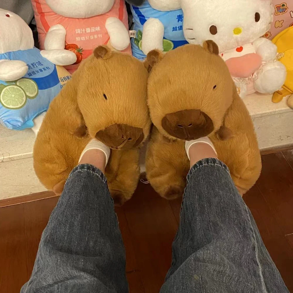 Capybara Plüsch Hausschuhe Frauen Cartoon niedlichen schönen Tieren Schuhe gemütliche Capibara Sandalen Indoor Slipper Spielzeug Valentinstag Geschenke