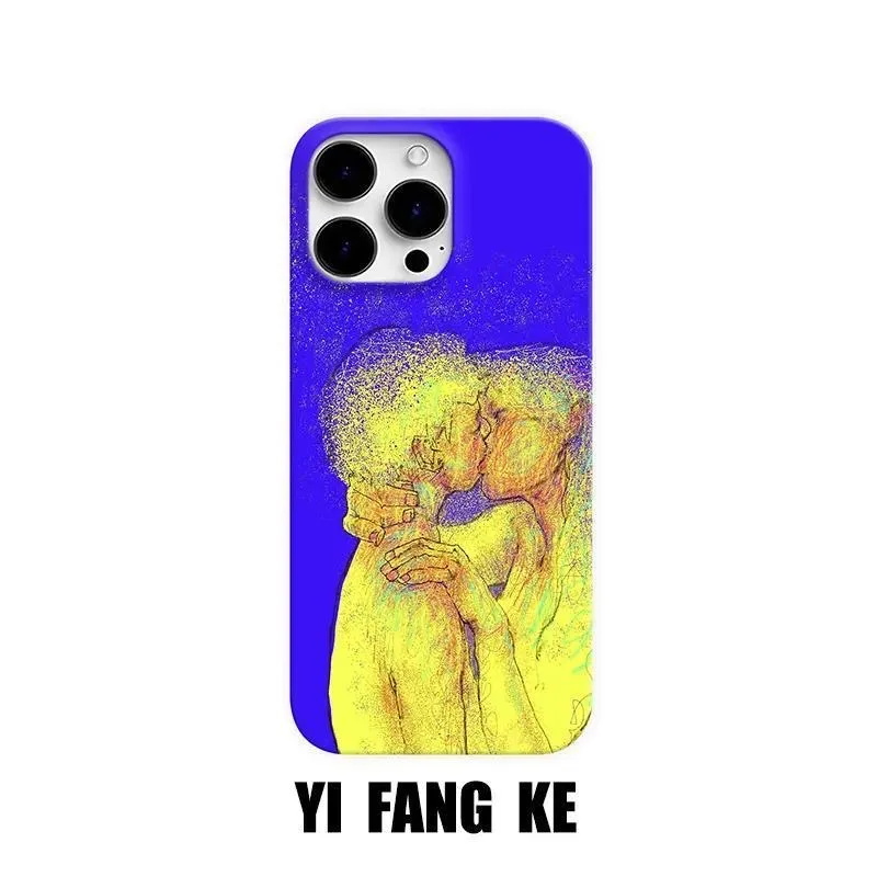 

Yellow Oil Painting Kiss Phone Case for IPHONE 17 Air 16E 15 PROMAX 14 Plus 13 12 MINI 11 PRO 16Plus XR XS Acrylic Phone Cover