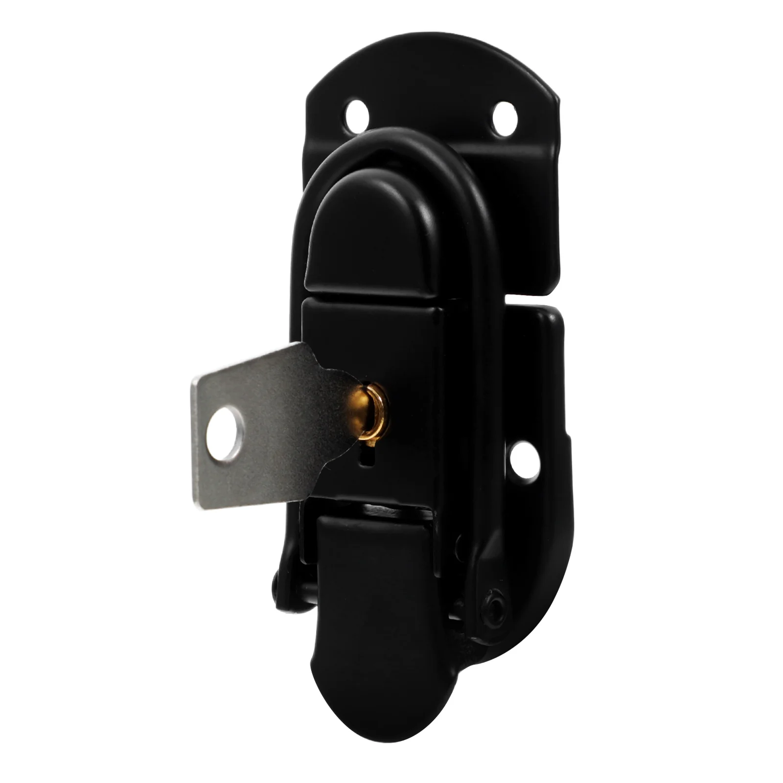 

Black Metal Hasp Lock Buckle Suitcase Jewelry Box Clasp Security Hardware Toggle Locking Latch Travel Accessories Case Lock