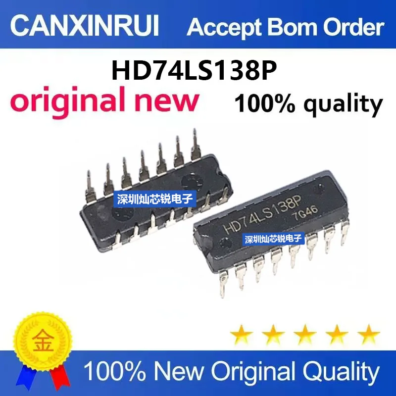 (5-100pieces)Brand New Original HD74LS138P DIP16 Decoder Multiplexer Chip