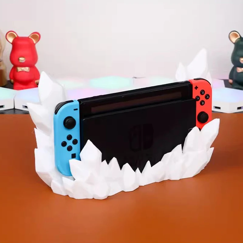 For Nintendo Switch &Switch OLED Charging Base Cover Gradient Crystal Case Originality Decorative Charger Dock Protective Shell
