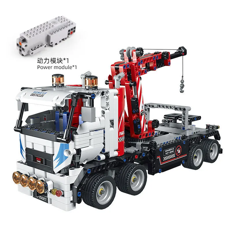 938PCS City Technical remove obstacles Electric Truck Car Building Block Mechanical Crane Model Brick Enginerring Toys Kids Gift