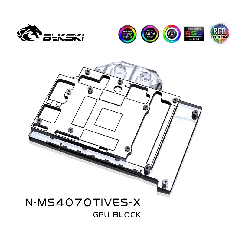 Bykski GPU Water Block For MSI GeForce RTX 4070 Ti Ventus 3X 12G OC Graphics Card Copper Radiator N-MS4070TIVES-X