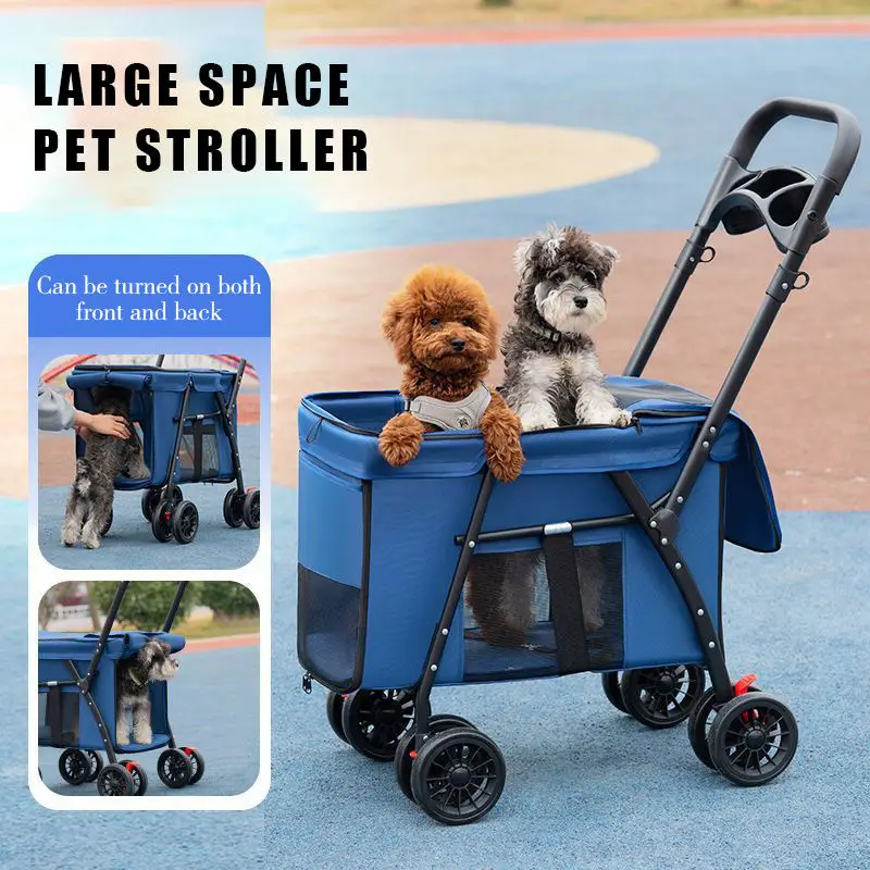 

Hot Selling Outdoor Portable Foldable Pet Stroller Suitable for Small Medium Large Pet 4 Wheel Shockproof Breathable Pet Product
