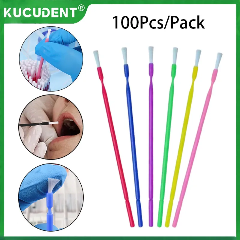 

100Pcs Dental Long Micro Brush Bendable Teeth Whitening Micro Applicator Brushes Extension Tool Disposable Microbrushes Material