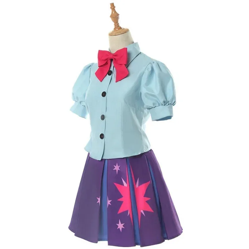 Disfraz de Cosplay humano Twilight Sparkle, camisa de marinero, Vestido corto, uniforme de fiesta de Carnaval y Halloween, Seta;2'k,8;c'