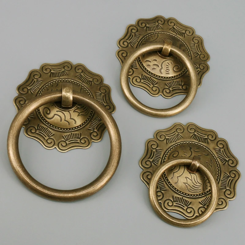 

Декоративное латунное кольцо для входной двери, дверные узлы в китайском стиле, деревянное дверное кольцо