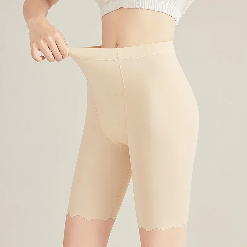 Woman Safety Shorts Summer Seamless Ice Silk Anti Chafing Under Skirt Maternity Panties High Waist Women Spandex Shorts Women
