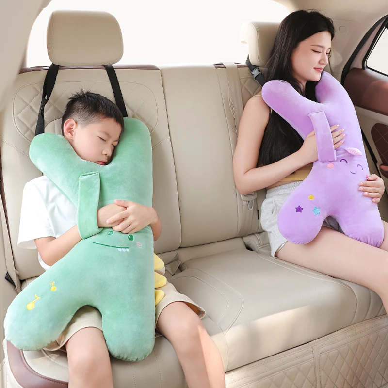 CuteY Shape Kids Travel Safety Pillow Car Seat Neck Pillow Car Sleep Long Distance Travel Pillow Head Pillow Support Kids Adults