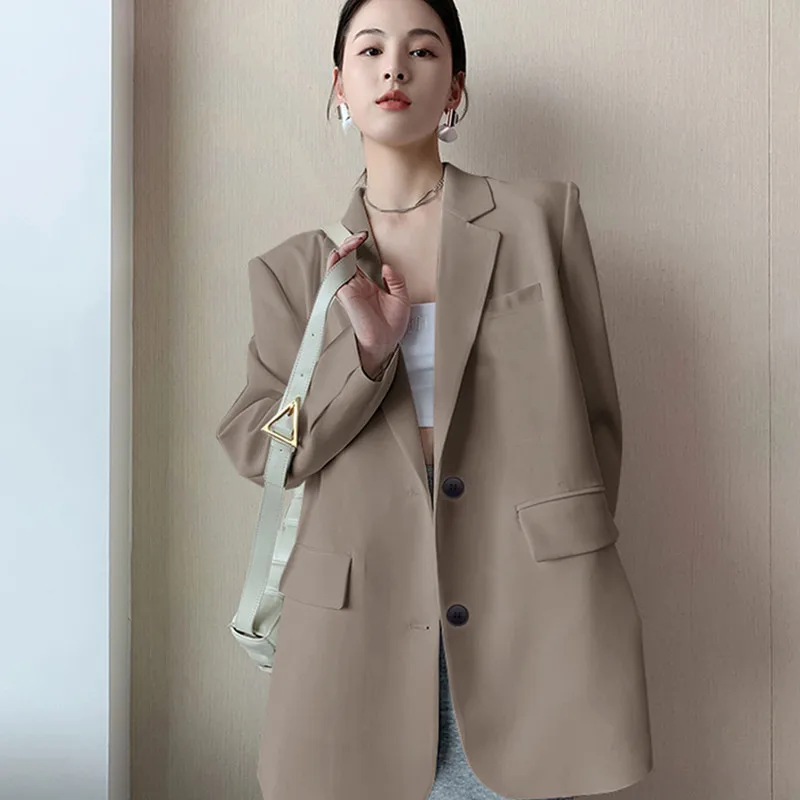 White Suit Jacket Female  2022 New Korean Version Loose Online Celebrity Casual Professional Fashion Small Suit Jacket