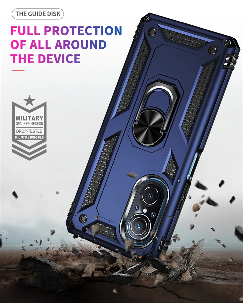 For Huawei nova 9 SE Case Shockproof Armor Silicone Phone Case For Huawei nova 9SE Nova9 SE Car Magnetic Ring Holder Back Cover