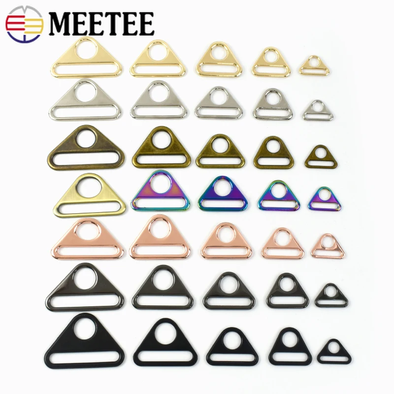 

30/50Pcs 20-50mm Metal Strap Buckle Tri Glide Slider Buckles Triangle Ring Hook for Bag Straps Dog Collar Connector DIY Hardware