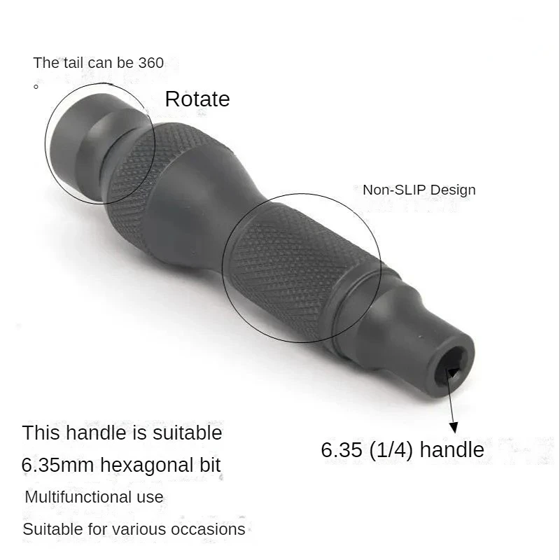 Präzisionsgriff aus Aluminiumlegierung für Schaft, 1/4 Zoll Bits, bequemer Mini-Schraubendreher, 6,35 mm Halter, Reparatur, offene Werkzeuge, professionell – Detail 9