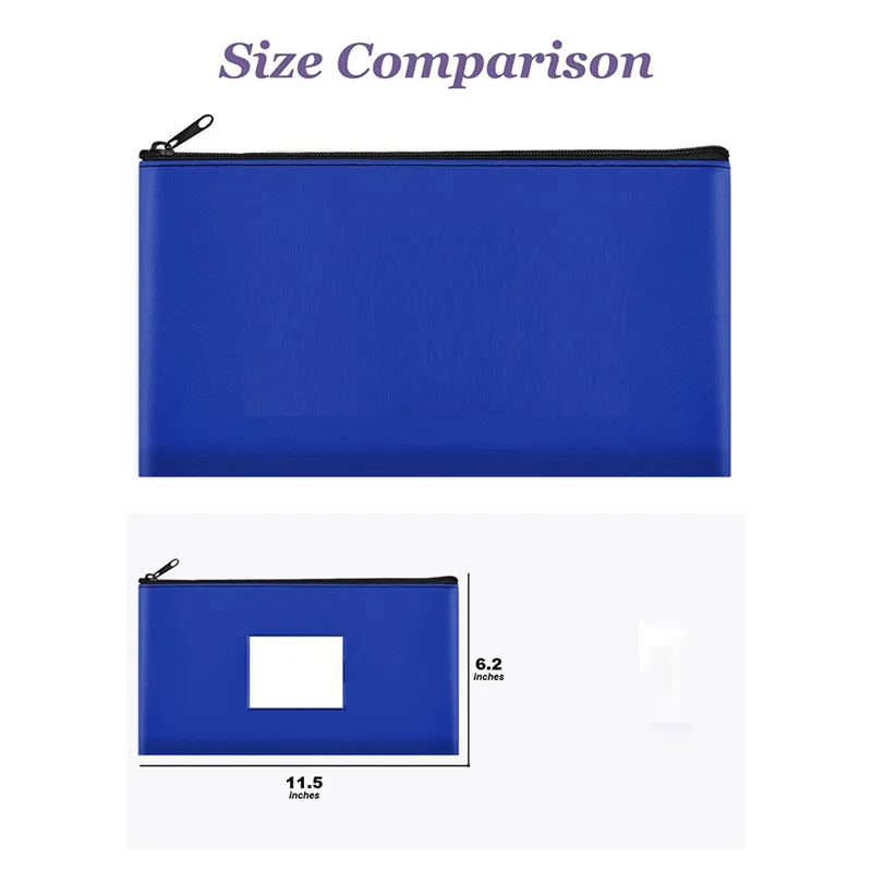 10パック銀行預金マネーバッグ、ジッパー付き、レザーバッグウォレットポーチ、ラベル付き、化粧バッグ、現金、コイン、Cet用