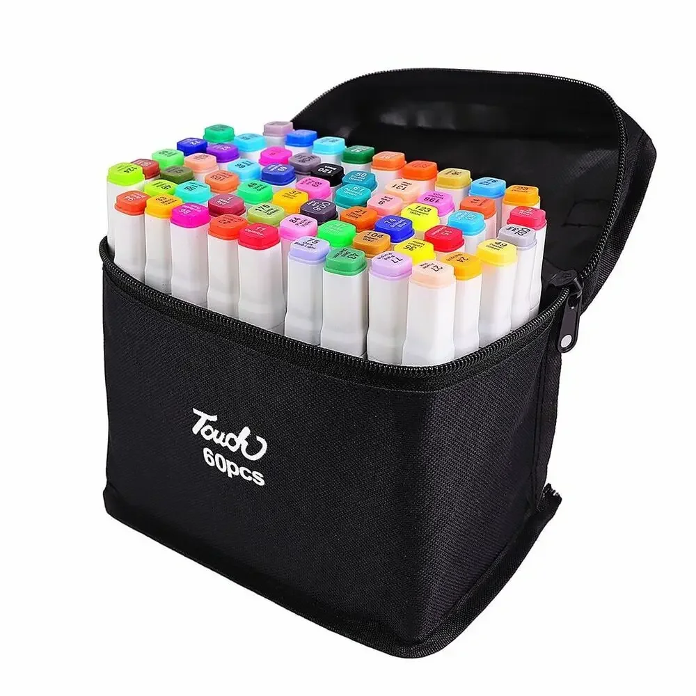 

24/40/48/60/80 Colors Art Markers Manga Sketching Markers Alcohol Felt Dual Brush Pen For Bookmark Manga Drawing Art Supplies