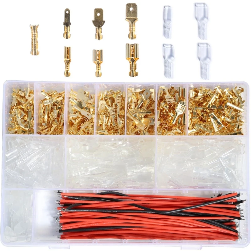 

810pcs Connector Assortment set Male Female Crimps Terminals Set with Box