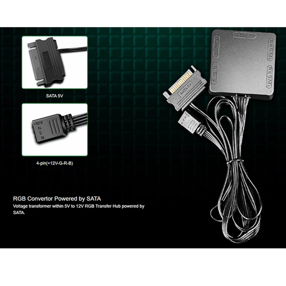 DEEPCOOL RGB Convertor 5V to 12V RGB Transfer Hub SATA Interface Magnet Installation for RGB 3PIN M/B ASUS Gigabyte