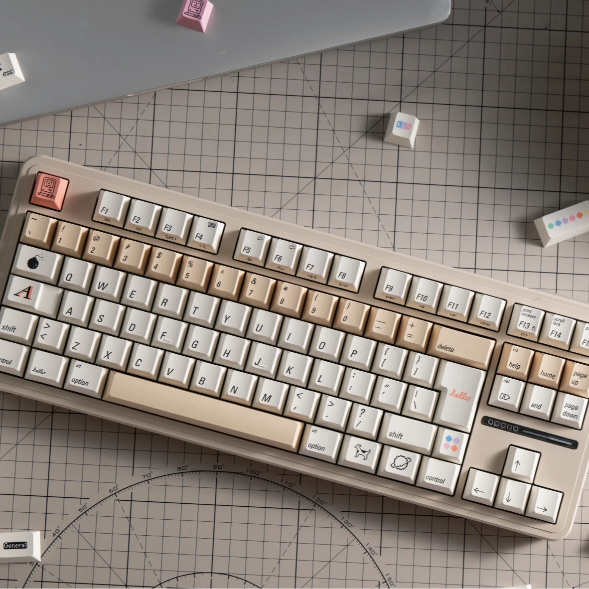 Keyboard Science｜Mac Color Theme Keycaps Set PBT&ABS Cherry Profile Custom Original Handmade Keycaps for Mechanical Keyboard