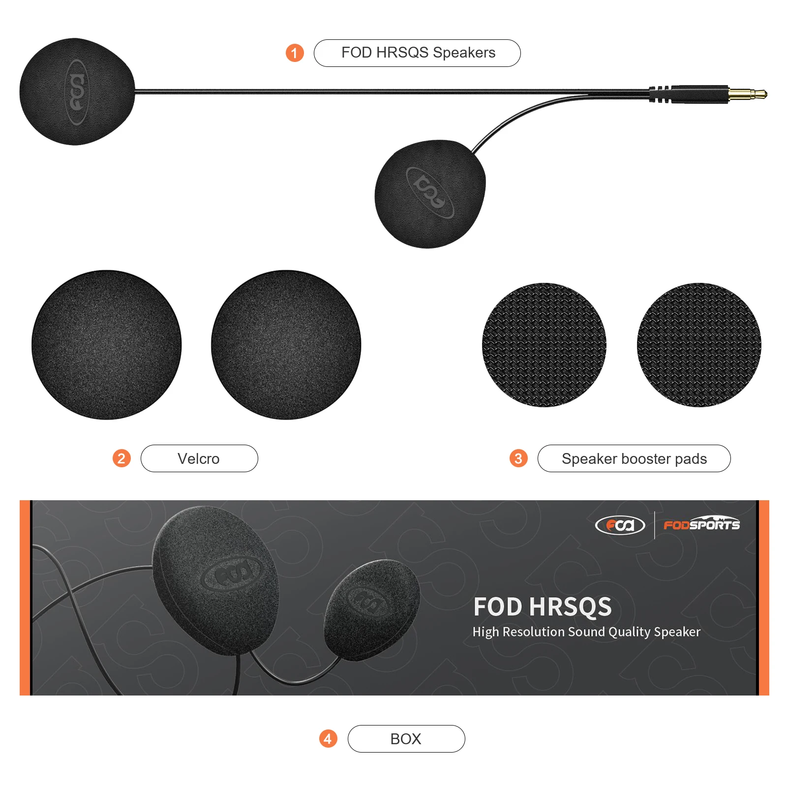 Fodsports HRSQS Speaker Headphone with Microphone Only Suitable for FX7 Motorcycle Helmet Bluetooth Intercom Headset