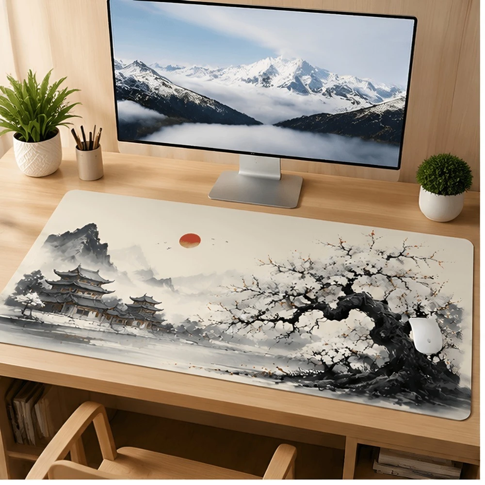 Original landscape print in a simple style, suitable for office home computer users alfombrillas para escritorio pc accessories