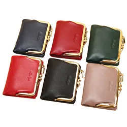Annmouler Designer Women Wallets 2022 Cow Leather Coin Purse Small Money Bag Vintage Genuine Leather Card Holder carteras