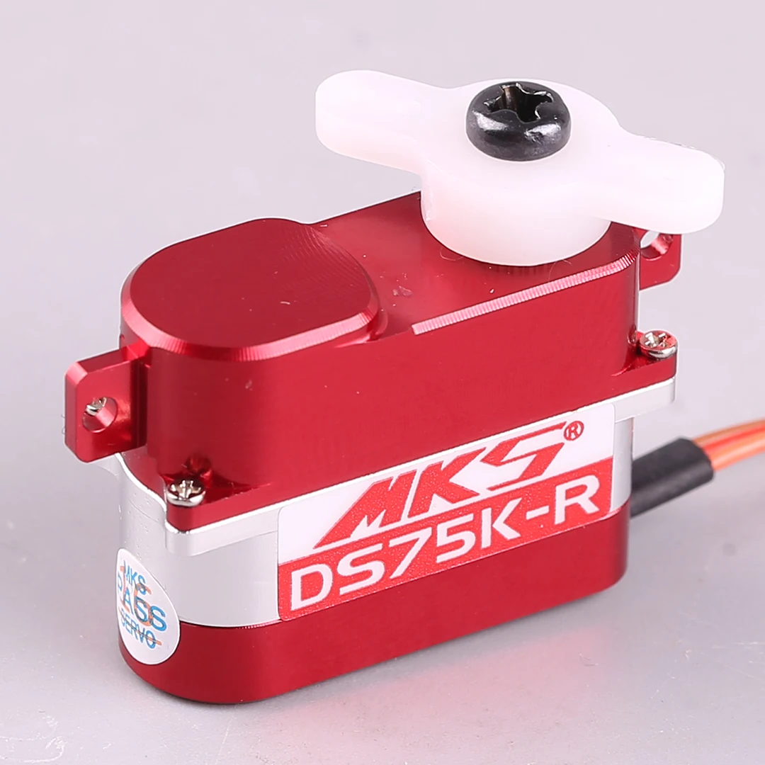MKS DS75K-R Servo digital pequeño de 8 g, motor de copa hueca con dientes de metal, servidor planeador DLG de avión modelo