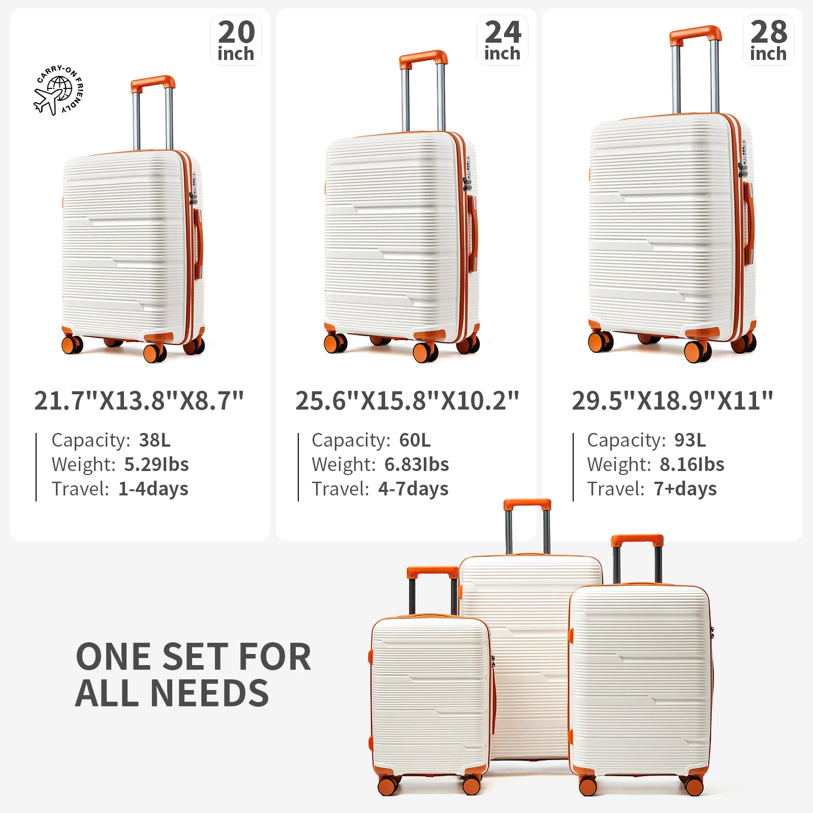 3pcs Travel Suitcases on Wheels, Large Size Luggage Travel Box 10kg Airplane Cabin 20 24 28 Inch, Medium Carry-on Suitcase Case