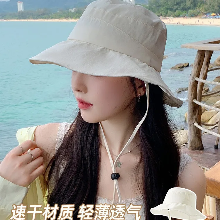 

2025 New! Korean Sunscreen Bucket Hat for Women - Summer Quick-Drying, UV Protection, Small Face Design
