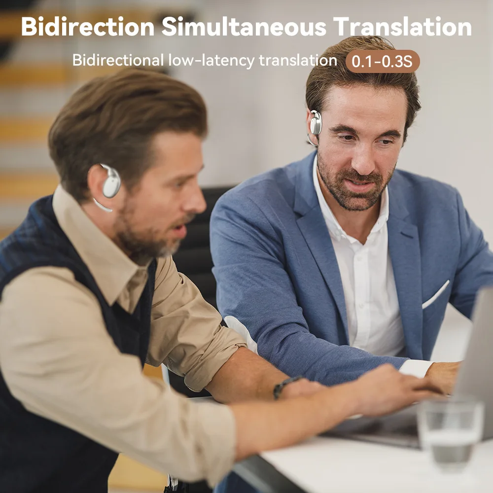 سماعات مترجم V18 محمولة 150 لغة جهاز ترجمة فورية في اتجاهين 3 في 1 سماعات موسيقى لاسلكية ذكية