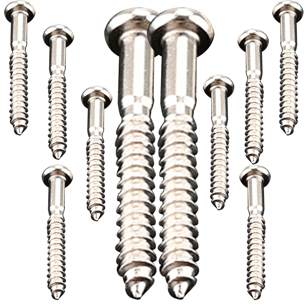 

10pcs Bridge Screws Electric Screw For Guitar Bridge Guitar Parts Metal Bass Pickguard Mounting Hardware Replacement
